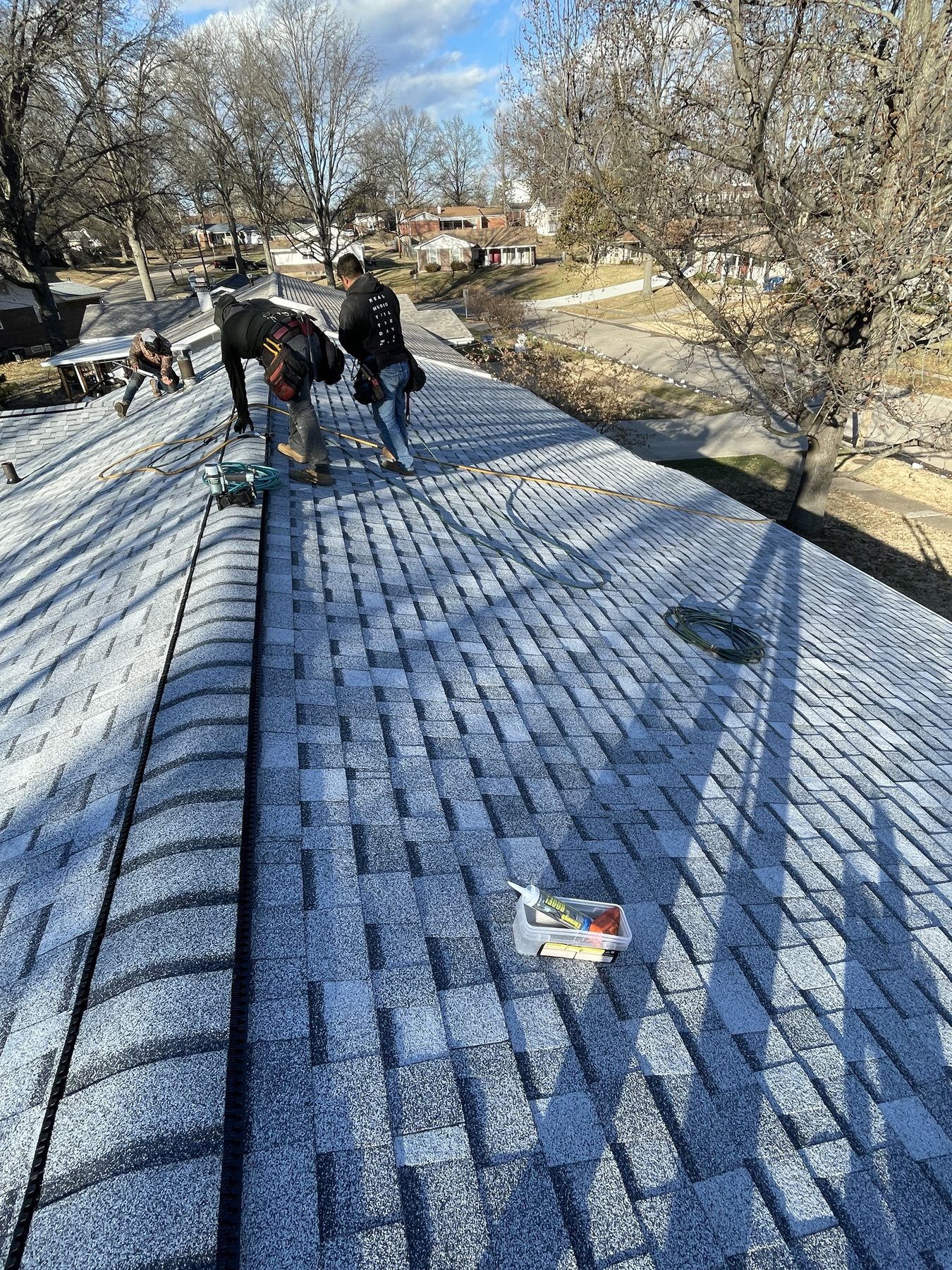 Roof installation in progress
